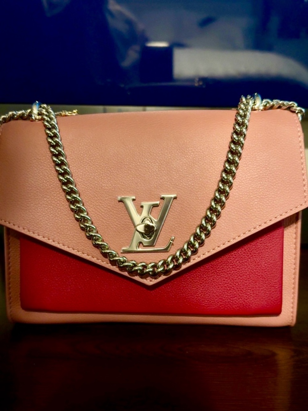 Louis Vuitton Two-Tone Pink & Berry Leather Chain Crossbody Bag - Picture 5 of 8